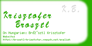 krisztofer brosztl business card